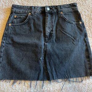 Topshop Black Mini Denim Skirt